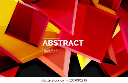 Squares and triangles geometrical background. Vector template