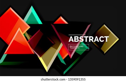 Squares and triangles geometrical background. Vector template