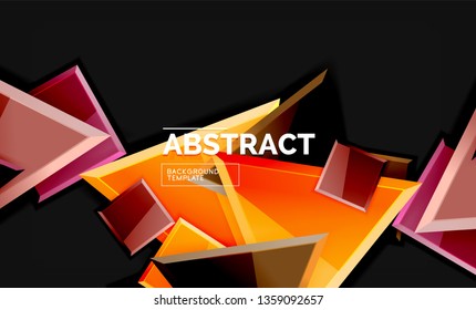 Fundo geométrico dos quadrados e triângulos. Modelo de vetor