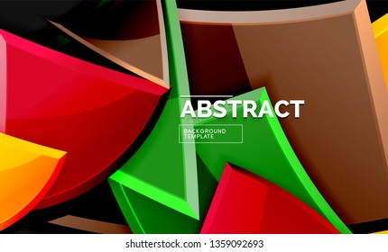 Squares and triangles geometrical background. Vector template