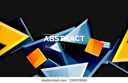 Squares and triangles geometrical background. Vector template