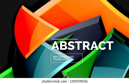 Squares and triangles geometrical background. Vector template