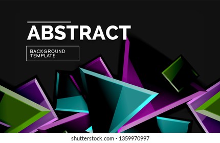 Squares and triangles geometrical background. Vector template