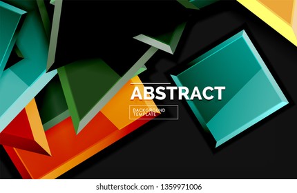 Squares and triangles geometrical background. Vector template