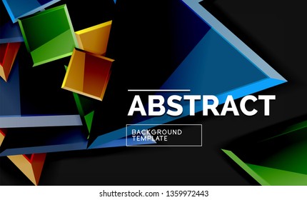 Squares and triangles geometrical background. Vector template