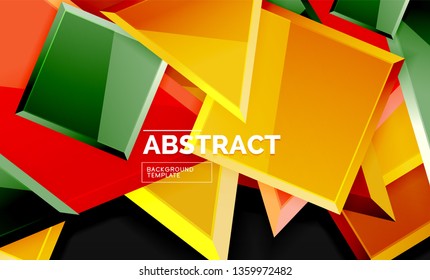 Squares and triangles geometrical background. Vector template