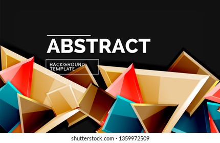 Squares and triangles geometrical background. Vector template