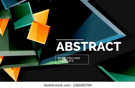 Squares and triangles geometrical background. Vector template