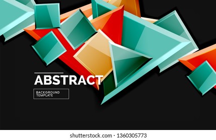 Squares and triangles geometrical background. Vector template