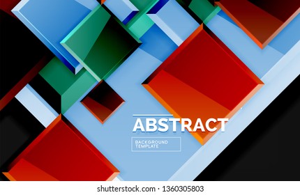 Squares and triangles geometrical background. Vector template