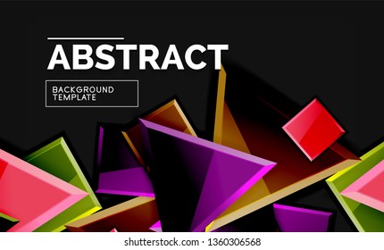 Squares and triangles geometrical background. Vector template