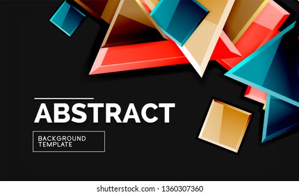 Squares and triangles geometrical background. Vector template