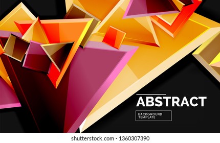 Squares and triangles geometrical background. Vector template