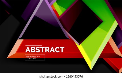 Squares and triangles geometrical background. Vector template