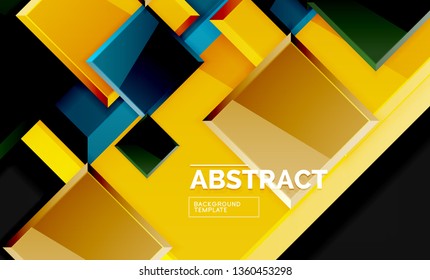Squares and triangles geometrical background. Vector template