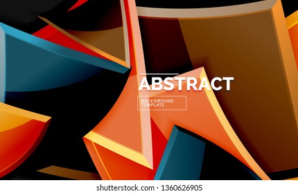 Squares and triangles geometrical background. Vector template