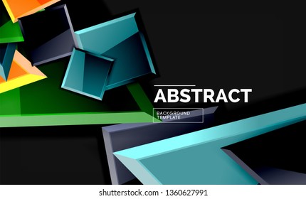 Squares and triangles geometrical background. Vector template