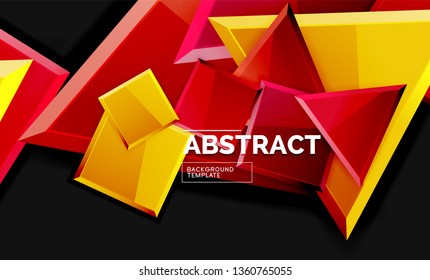 Squares and triangles geometrical background. Vector template