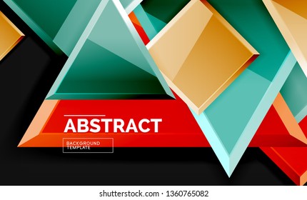 Squares and triangles geometrical background. Vector template