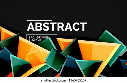 Squares and triangles geometrical background. Vector template