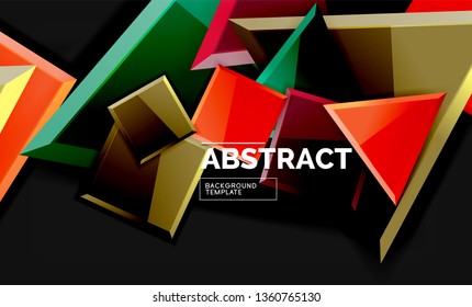 Squares and triangles geometrical background. Vector template