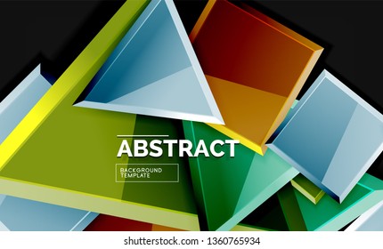 Squares and triangles geometrical background. Vector template