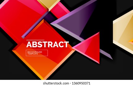 Squares and triangles geometrical background. Vector template