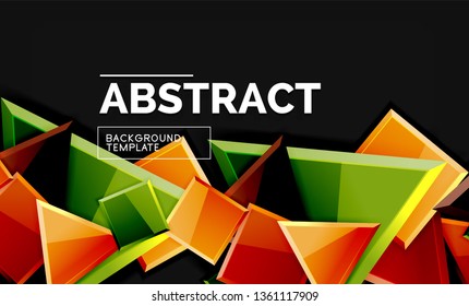 Squares and triangles geometrical background. Vector template