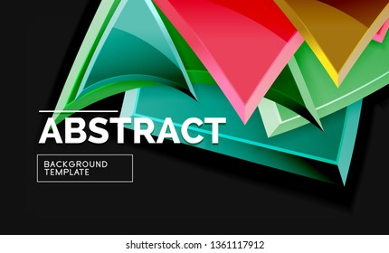 Squares and triangles geometrical background. Vector template