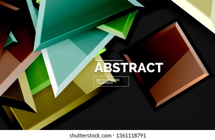 Squares and triangles geometrical background. Vector template