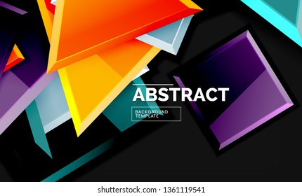 Squares and triangles geometrical background. Vector template