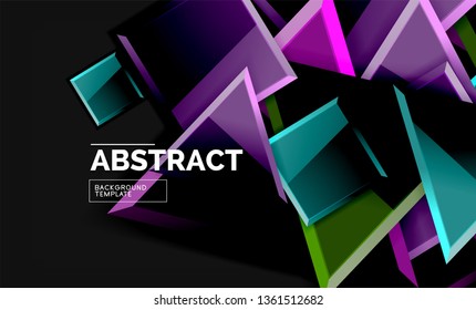 Squares and triangles geometrical background. Vector template