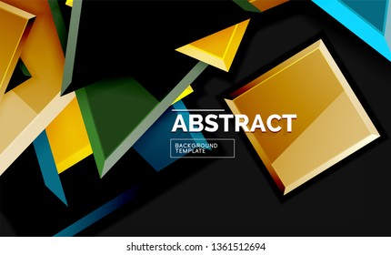 Squares and triangles geometrical background. Vector template