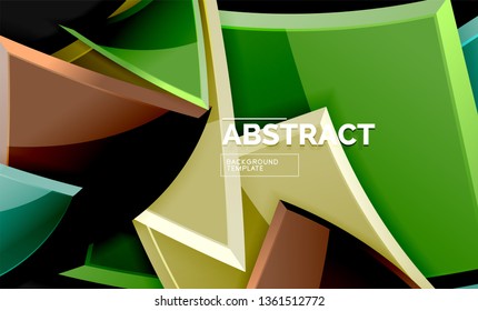 Squares and triangles geometrical background. Vector template