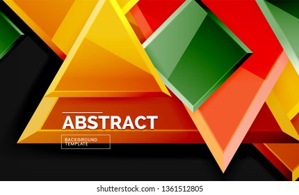 Cuadrados y triángulos de fondo geométrico. Plantilla de vector