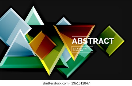 Squares and triangles geometrical background. Vector template