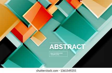 Squares and triangles geometrical background. Vector template