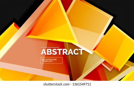 Squares and triangles geometrical background. Vector template