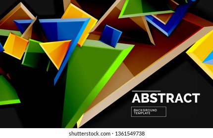 Squares and triangles geometrical background. Vector template