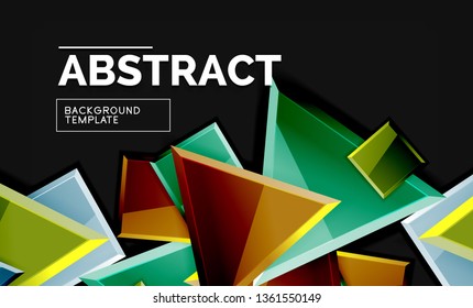 Cuadrados y triángulos de fondo geométrico. Plantilla de vector