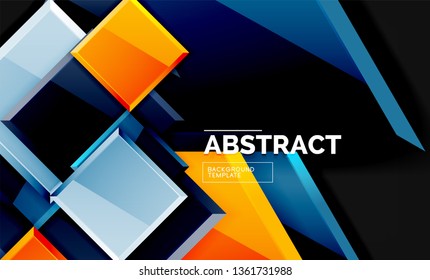 Squares and triangles geometrical background. Vector template