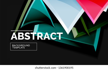 Squares and triangles geometrical background. Vector template