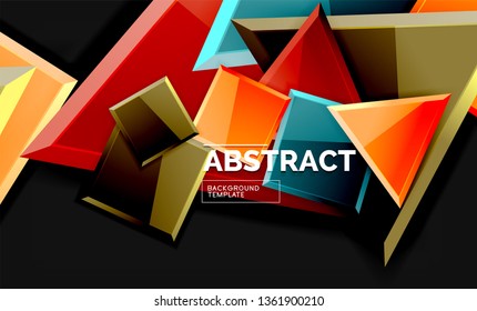 Squares and triangles geometrical background. Vector template
