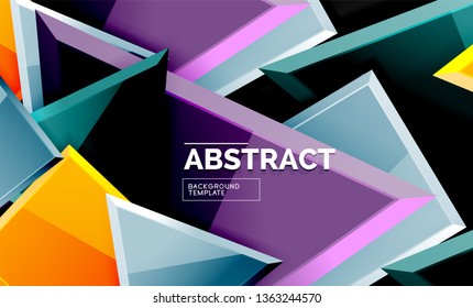 Squares and triangles geometrical background. Vector template