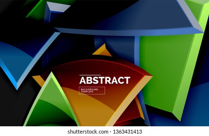 Squares and triangles geometrical background. Vector template
