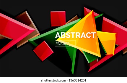 Squares and triangles geometrical background. Vector template