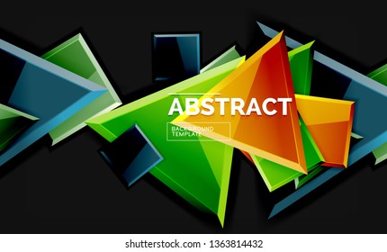 Squares and triangles geometrical background. Vector template