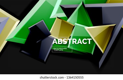 Squares and triangles geometrical background. Vector template