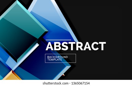 Squares and triangles geometrical background. Vector template