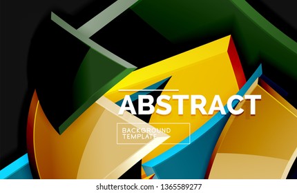 Squares and triangles geometrical background. Vector template